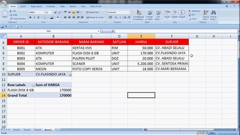 Komponen Komponen Pada Microsoft Excel 2007 Belajar Microsoft Excel