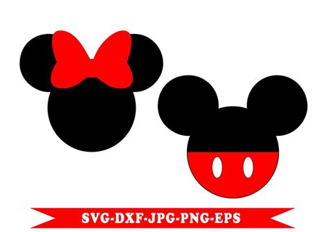Mickey And Minnie Head Svg