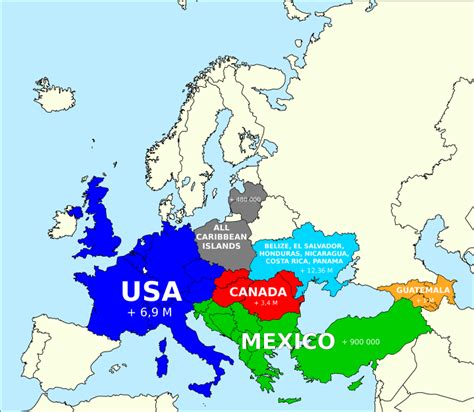 Usa Map Over Europe