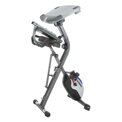 Exerpeutic ExerWorK Fully Adjustable Desk Folding Exercise Bike With Pulse