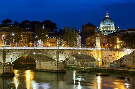 View Of The Vatican At Night In Rome Italy Photograph By Luis Pina