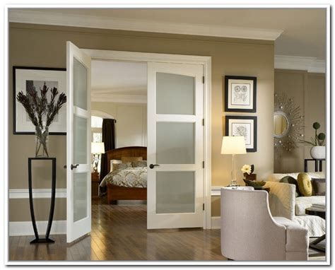 By installing interior door pairs between two rooms, a dining room and a living room for example, you can choose to keep the double doors closed to separate the rooms. French doors interior frosted glass - an ideal material for use in any wardrobe door style ...
