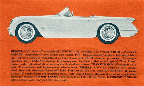 1953 Corvette Car Brochure Blue Flames Brochure