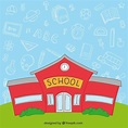 Edificio de la escuela rojo | Vector Gratis