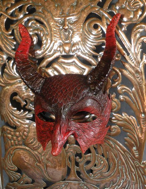 Satan Masquerade Mask Devil Costume Mask Demon Horned Etsy