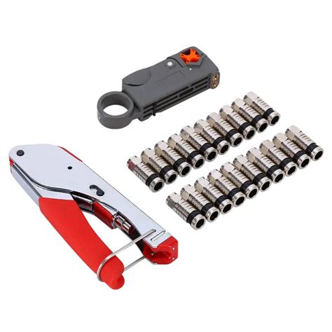 Coaxial Cable Manual Crimping Tool Set Kit For F Connector Rg59 Rg6