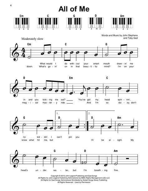 All Of Me Sheet Music Direct