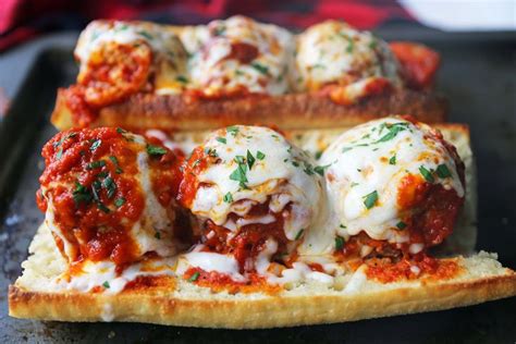 Italian Meatball Subs Homemade Beef Parmesan Meatballs In A Fresh Marinara Sauce Topped With