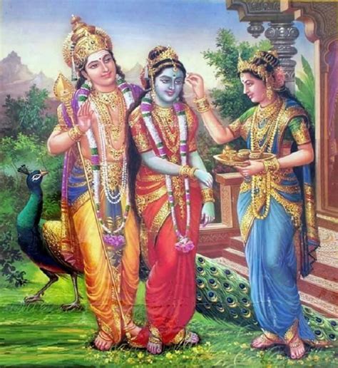 Muruga Valli And Devayani Lord Murugan Hindu Gods Hindu Deities
