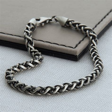 Heavy Sterling Silver Detailed Chain Bracelet By Hurleyburley Man