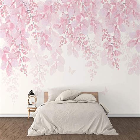 Kmaomaozsh Wall Mural Wallpaper3d Pink Cherry Blossom