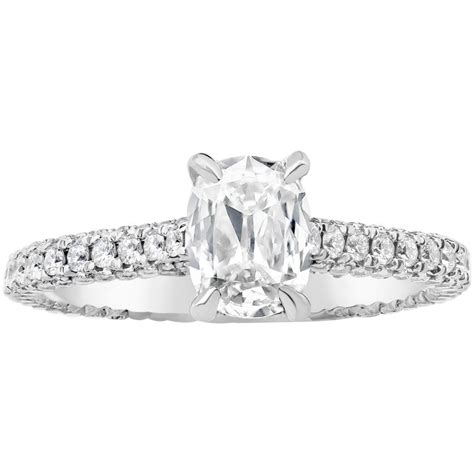 Gia Certified 085 Carat Elongated Cushion Cut Diamond Engagement Ring