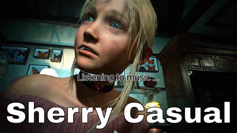 Resident Evil Remake Mod Sherry Casual Outfit Listening To Music