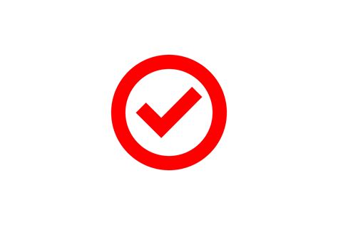 Check Mark Tick Symbol In Red Color Icon Graphic By Quatrovio
