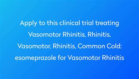 Esomeprazole For Vasomotor Rhinitis Clinical Trial Power