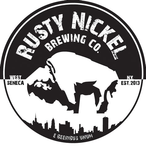 Rusty Nickle Logo Black And White Rusty Nickel Brewing Co