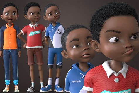 Afro Boy Cartoon Rigged Black Boy 3d Model Cgtrader