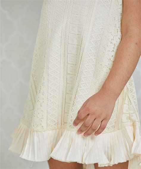 Cream Sleeveless Lace Frock Beautiful Mess