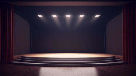 Empty Stage Of The Theater Simple Minimalist With Front View And Copy