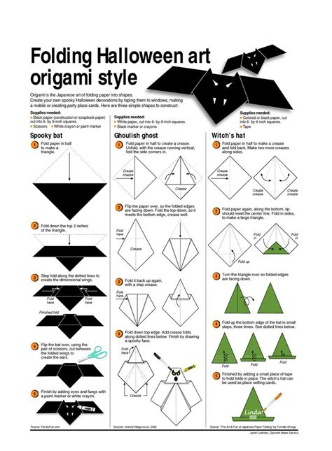 Folding Halloween Art Origami Style Pyssel Halloween Vika Papper