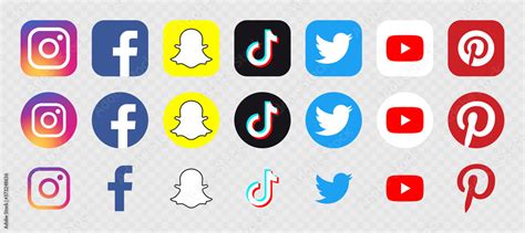 Instagram Facebook Snapchat Tiktok Twitter Youtube And Pinterest