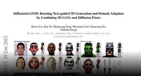 Paper Page Diffusiongan3d Boosting Text Guided 3d Generation And Domain Adaption By Combining