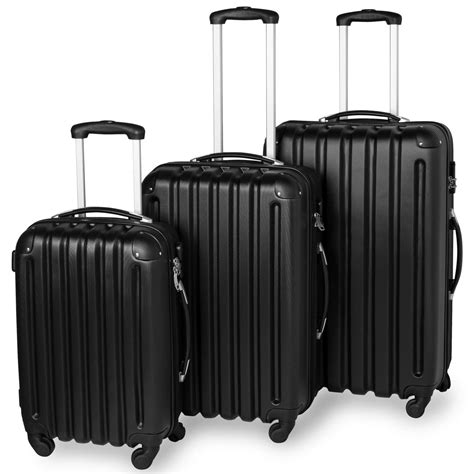 Three Piece Abs Travel Luggage Set Hard Shell Suitcase Lightweight