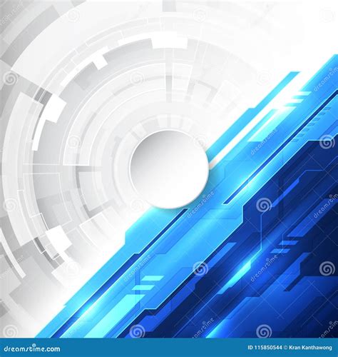 Vector Abstract Futuristic High Digital Technology Blue Color