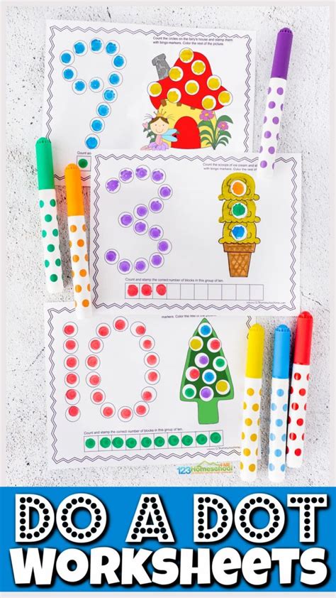Free Counting Do A Dot Printables With Bingo Daubers Worksheets Dot