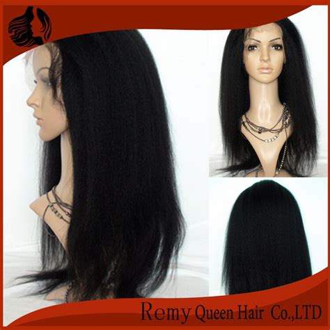 Queens Glueless Front Lace Indian Remy Wig Kinky Straight 1 Jet Black 8 24 Beautiful New York