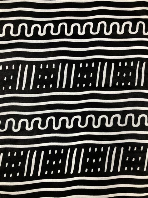 Per Yard Black White Mud Cloth Ankara African Print Fabric 1 Yard All