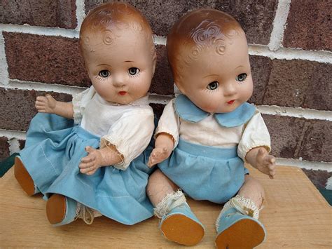 Super Adorable Composition Doll Pair Babies All Original Etsy Dolls