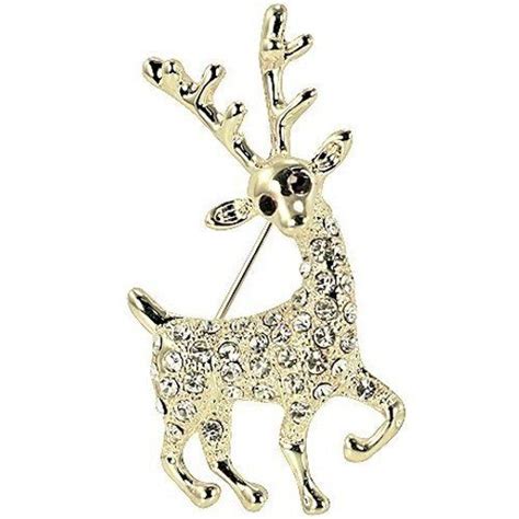 Reindeer Gold Tone Diamante Brooch Pin Dahlia 1895 Save 58 Gold Reindeer Brooch Jewelry