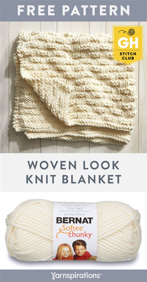 You Ll Knit Up The Stitch Club Woven Look Knit Blanket In No Time With