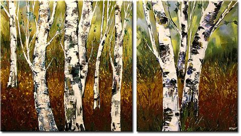 Use a 12 bright and do some dry brush strokes on the trees as well. The Beauty of Birch Tree Paintings