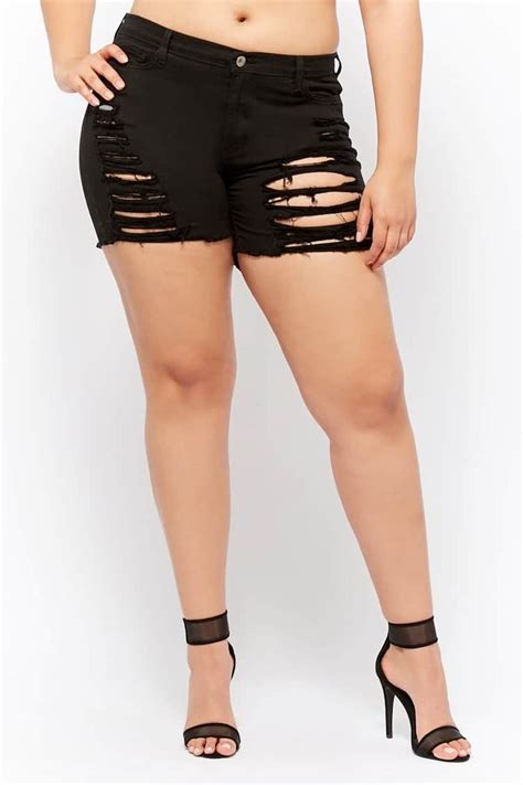 Distressed Denim Shorts Plus Size Fashion Casual Shorts Collection