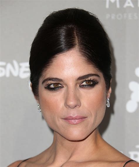Selma blair embraces her new 'short and grey' look as her hair regrows after chemotherapy. Selma Blair Long Straight Dark Brunette Updo