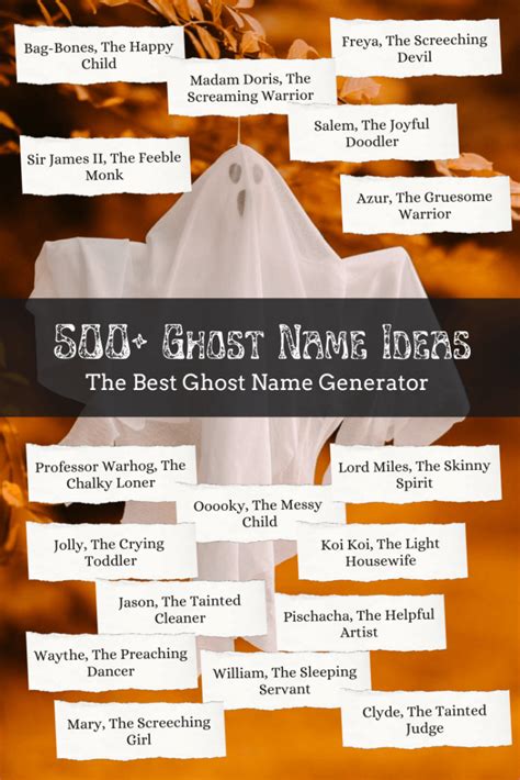 500 Ghost Names Good And Evil Ghosts Imagine Forest