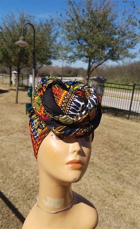 Black Dashiki Headwrap African Headwrap African Clothing Etsy Head