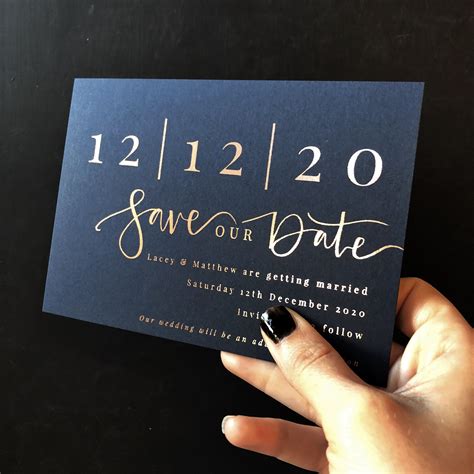Big Bold Calligraphy And A Prominent Date Make This Unique Save The Date Stand Out In A Winter