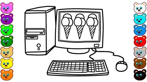 You can use our amazing online tool to color and edit the following computer parts coloring pages. How to Draw Desktop Computer with Ice Cream - Coloring ...