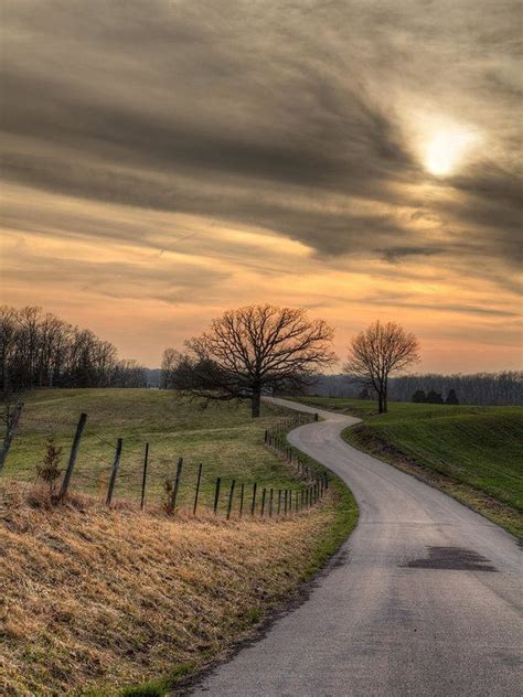 Country Road At Sunset Art Print By Larry Braun In 2022 Country