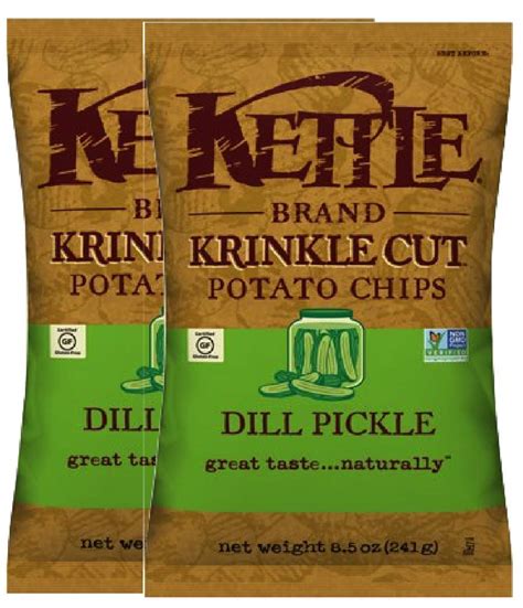 New Kettle Cooked Krinkle Cut Potato Chips Dill Pickle