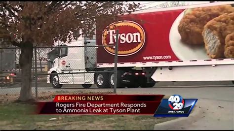 Tyson Plant Rogers Fire Department Responds To An Ammonia Leak Youtube