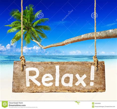 Beautiful Beach Scenery With Palm Tree Stock Photo Image