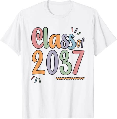 Class Of 2037 Grow With Me Handprints On Back K To 12 T Shirt