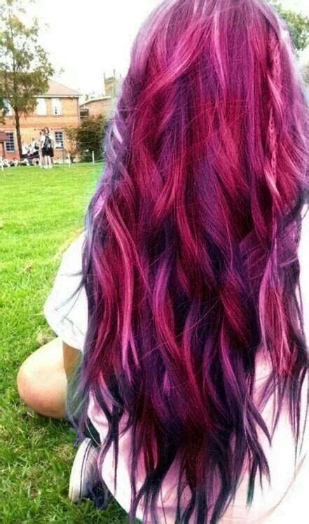 Red Pink Purple Black Hair Color Hairstyle S Pinterest