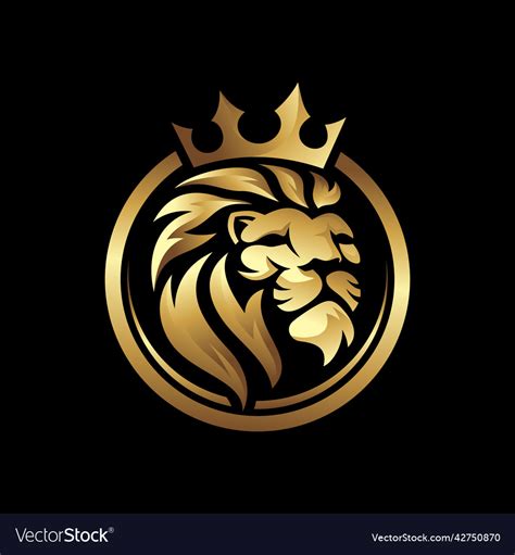 Royal Lion King Logo Template Royalty Free Vector Image
