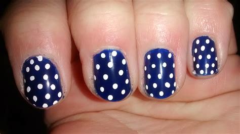 Kelsey Does Nails Navy Blue Polka Dots