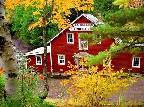 Balmoral Grist Mill Fall Pretty Colorful Autumn House Cottage